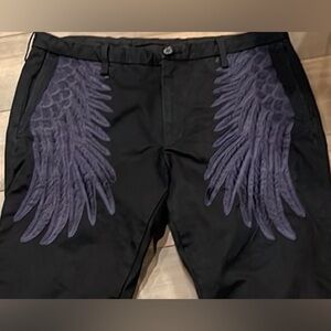 Mihara Yasuhiro Angel Wing Embroidered Pants Black Size 50 (US L/34W) Japan